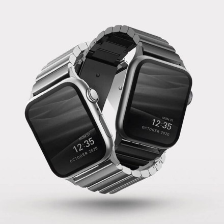 Ремешок Uniq Strova Strap Link Steel для Apple Watch 42-44-45-49 мм, черный